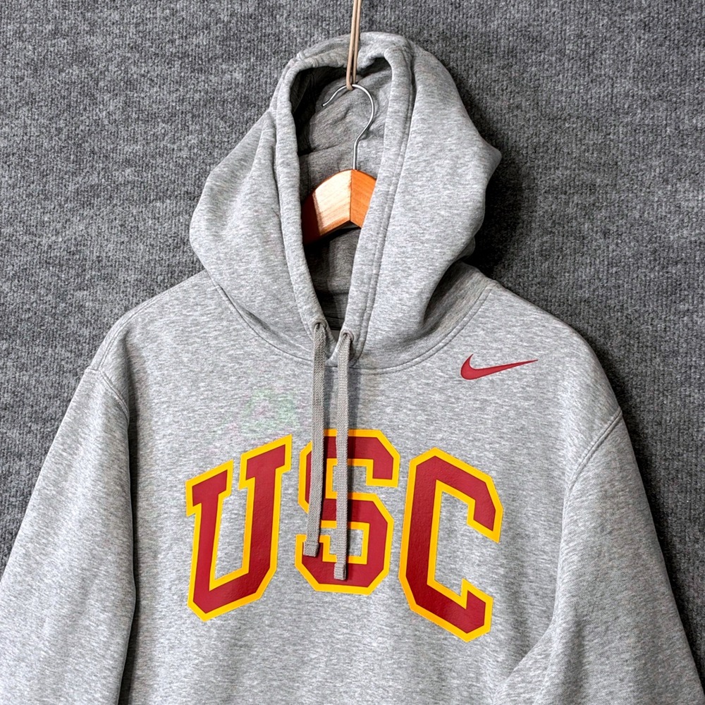 Nike USC Trojans Hoodie Mens XL Gray Pullover Fleece Sweatshirt Football NCAA